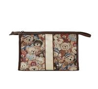 BTOSEP Bolsa de maquillaje de gran capacidad, bolsa de aseo de viaje para mujeres y niñas, nailon, 26 x 18 x 8 cm, #111, Bärenmuster dreieckig, Casual