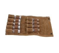 BTOSEP Bolsa ligera de lona para botellas de condimentos de camping con 9 botellas de vidrio para aventuras al aire libre, Khaki, Clásico