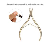 BTOSEP Cortadora de Cutículas de Uñas de Acero Inoxidable, Tijera para Piel Muerta, Herramienta de Manicura de Uñas Dorada