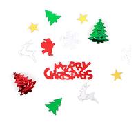 BTOSEP Decoraciones de confeti navideño, fiestas, copos de nieve, renos, regalos, decoración de mesa, colores mezclados, 2 bolsas
