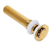 BTOSEP Desagüe de lavabo dorado resistente con junta de silicona, diseño a prueba de derrames para baño y cocina, 1 unidad (pequeño salto con agujeros)