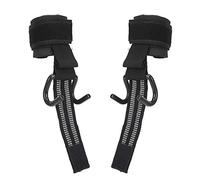 BTOSEP Ganchos antideslizantes para levantamiento de pesas, diseño unisex para un mejor entrenamiento muscular, 1 par de ganchos negros para levantamiento de pesas