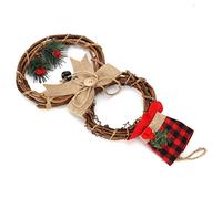 BTOSEP Guirnalda LED de muñeco de nieve de Navidad, decoración festiva de Navidad, ilumina tu hogar para fiestas navideñas, de ratán y lino, 42 x 21 cm
