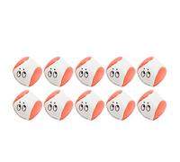 BTOSEP Juego de 10 pufs redondos para juegos al aire libre, de piel sintética, color naranja