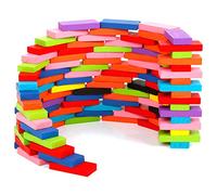 BTOSEP Juego de 120 juguetes de madera para dominó para aprender y desarrollar la creatividad, material educativo (120 discos de dominó)