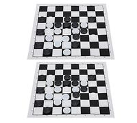 BTOSEP Juego de 2 Damas Internacionales con Tablero de Ajedrez de Película Plástica, Juego de Juegos de Mesa de Viaje