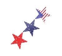 BTOSEP Juego de estrellas patrióticas del Día de la Independencia, bloques de madera natural para decoración festiva del hogar, 3 piezas, 5.9 pulgadas