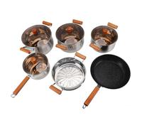 BTOSEP Juego de utensilios de cocina multifuncionales, resistentes a la corrosión, para hervir sopa al vapor, ideal para uso diario, acero inoxidable