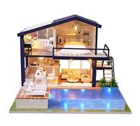 BTOSEP Kit de construcción de casa en miniatura de madera, decoración de montaje respetuosa con el medio ambiente para, manualidades divertidas para decoración del hogar, material de madera de alta