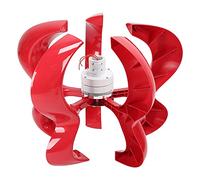 BTOSEP Kit de generador de energía eólica vertical con 5 aspas de baja velocidad del viento para aplicaciones al aire libre, diseño duradero rojo (300 W)