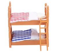 BTOSEP Litera para muñecas con escalera, diseño en miniatura, perfecta para jugar en casa de muñecas, a partir de 3 años, plástico, 2 piezas (cama doble)