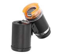 BTOSEP Mini lupa de aumento portátil de 60X para identificar joyas con luz LED, microscopio de bolsillo, compacto, ligero, carcasa de ABS, lente acrílica para colección antigua (negro)
