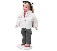 BTOSEP Muñeca de porcelana en miniatura con extremidades móviles, muñeca realista para casa de muñecas a escala 1:12