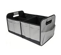 BTOSEP Organizador de maletero de coche, plegable, con múltiples compartimentos, para camping, tela Oxford, 1 unidad (gris)