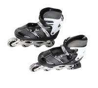 BTOSEP Patines en línea unisex ajustables para una conducción suave y triple protección, 1 par en negro, azul, rosa o rojo (negro)