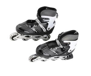 BTOSEP Patines en línea unisex ajustables para una conducción suave y triple protección, 1 par en negro, azul, rosa o rojo (negro)