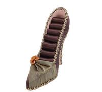 BTOSEP Soporte para joyas de tacón alto, elegante decoración del hogar, almacenamiento compacto, soporte para joyas en forma de zapato para tocador, 11,5 x 17 cm