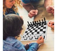 BTOSEP Tablero de Ajedrez Internacional de Plástico Portátil, Tablero de Ajedrez para Actividades de Fiesta (Blanca)