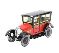 BTOSEP Taxi de juguete para cuerda, rojo vintage, elegante coche con movimiento para fiestas de cumpleaños, hojalata duradera, fácil de usar