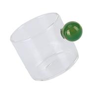 BTOSEP Taza de té de cristal, elegante, transparente, resistente al calor, para los amantes del café, 120 ml, vidrio de borosilicato hecho a mano (verde)