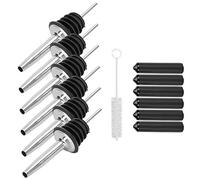 BTOSEP Vertedor de Acero Inoxidable, Botella Clásica de Silicona para Verter Licor, Tapa Antipolvo, Cepillo, Abridor de Vino