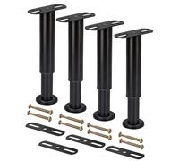 Btowin Patas de soporte de cama de 25 a 42 cm, paquete de 4 patas ajustables de acero laminado en frío para cama, marco de cama de acero, armario, sofá, piezas de repuesto de marco central de cama