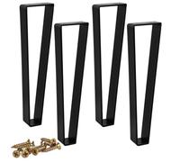 Btowin Patas trapezoidales de metal para muebles de 25 cm, 4 patas de mesa de acero sólido de estilo moderno, horquilla, patas de sofá resistentes para proyectos de bricolaje, mesa de café, soporte de