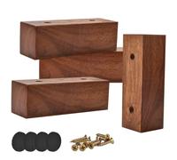 Btowin VCF Patas de madera maciza de 5 cm, 4 patas rectangulares modernas de pino de repuesto con tornillos para silla, sofá, gabinete, aparador, soporte de TV