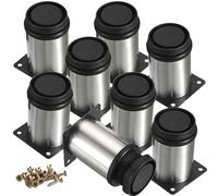Btowin VCF Patas de metal para muebles de 15 cm, 8 patas redondas ajustables de acero inoxidable para muebles, patas de soporte de repuesto para mesa, armario, cocina, soporte de TV, escritorio