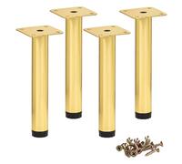 Btowin VCF Patas de metal para muebles de 18 cm, 4 patas ajustables doradas para muebles, patas de repuesto para armario, mesa, sofá, silla, escritorio, armario de cocina