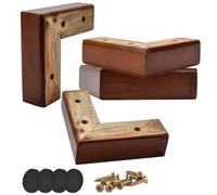 Btowin VCF Patas elevadoras de cama de madera maciza de 5 cm, 4 patas de madera de pino en forma de L, patas de sofá de repuesto con tornillos para cama, silla, sofá, gabinete, aparador, soporte de TV