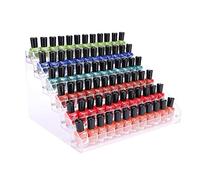 BTremary Soporte transparente de 6 niveles para esmalte de uñas, organizador de esmalte de uñas acrílico, estante de almacenamiento con capacidad para hasta 96 botellas, soporte de tinta para pinturas