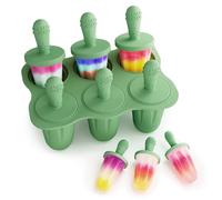 btrfe Moldes de silicona para polos de hielo con palos, 6 cavidades de 60 ml, moldes reutilizables para niños pequeños, molde para helados, sin BPA, molde para alivio de la dentición