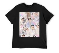 BTS - Camiseta de algodón con estampado novedoso, diseño único, camisa de manga corta para iniciar conversaciones, Negro, S
