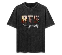 BTS Love Yourself Unisex Cotton tee Shirt Men's Black T-Shirt XXL