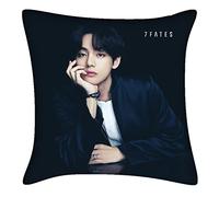 BTS Merchandising BTS Almohada cuadrada xcm Kpop Bangtan Boys Jungkook Jimin Suga V Funda de almohada cuadrada para sofá hogar 45 cm x 45 cm