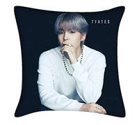 BTS Merchandising BTS Almohada cuadrada xcm Kpop Bangtan Boys Jungkook Jimin Suga V Funda de almohada cuadrada para sofá hogar 45 cm x 45 cm