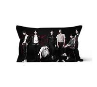 BTS Merchandising BTS Bangtan Boys - Almohada decorativa de terciopelo para bebé, KPOP Jin Jimin Jung Kook JHope RapM 45 cm x 45 cm