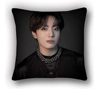 Bts Merchandising BTS Bangtan Boys Jimin V Suga Jungkook - Fundas de almohada cuadradas decorativas de lino de doble cara para regalo de 45 x 45 cm