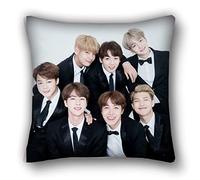 BTS Merchandising BTS - Cojín familiar de algodón y lino, almohada casual Jin Suga JHope RM Jimin V Jung Kook cuadrada de 45 cm x 45 cm