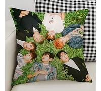 BTS Merchandising Kpop BTS Pillow Cushion Soft Square Pillow Jimin V Suga Jung Kook Photo Personaje Decoración del hogar Coche So 45 cm x 45 cm