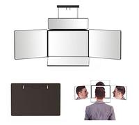 BTSAE Self Cut Mirror 360,Espejo de 5 vías para Corte de Cabello,Espejo con 5 Lados Plegable con Ganchos Adaptable En Todas Las Superficies,Herramienta De Corte De Pelo DIY,Espejo Maquillaje Sin luz