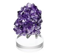 BTSKY Caballete de brazo de metal plateado ajustable pequeño con base acrílica redonda para Geodes Rock Mineral Agate Fossil Coral Coin