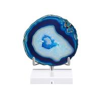 BTSKY Caballete de exhibición de brazo de metal plateado ajustable de gran tamaño con base acrílica cuadrada, soporte de exhibición para geodas, roca, ágata mineral, fósil, coral