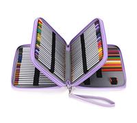 BTSKY Estuche de Piel sintética de Lujo para lápices de Colores, Soporte para lápices de 120 Ranuras, Purple, Moderno