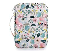 BTSKY Estuche portátil de Colores - Organizador de lápices de Colores con Capacidad para 166 lápices o 112 bolígrafos de Gel de Gran Capacidad con Cremallera, Rosa Claro y Blanco, 8.7 x 2 x 11.8