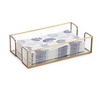 BTSKY Servilletero de cristal dorado - Servilletas rectangulares para cena, caja de toallas de invitados para mesa de comedor, cocina, restaurante, recepción de hotel y fiestas, soporte para toallas