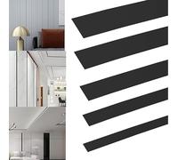 Btstil - Molduras decorativas adhesivas de acero inoxidable, efecto espejo dorado, 5 m, para pared, espejo, techo, decoración de muebles (negro, 1 cm)