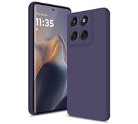 Btstring Funda para Motorola Edge60 Fusion, Silicone Case con Protección Mejorada para la cámara, Carcasa Delgada a Prueba de Golpes, Forro Microfibra Suave Antiarañazos, Violet foncé