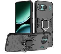 Btstring Funda para Oneplus Nord 4, Carcasa Antigolpes con Soporte anular metálico, Case Protectora de Grado Militar, Negro